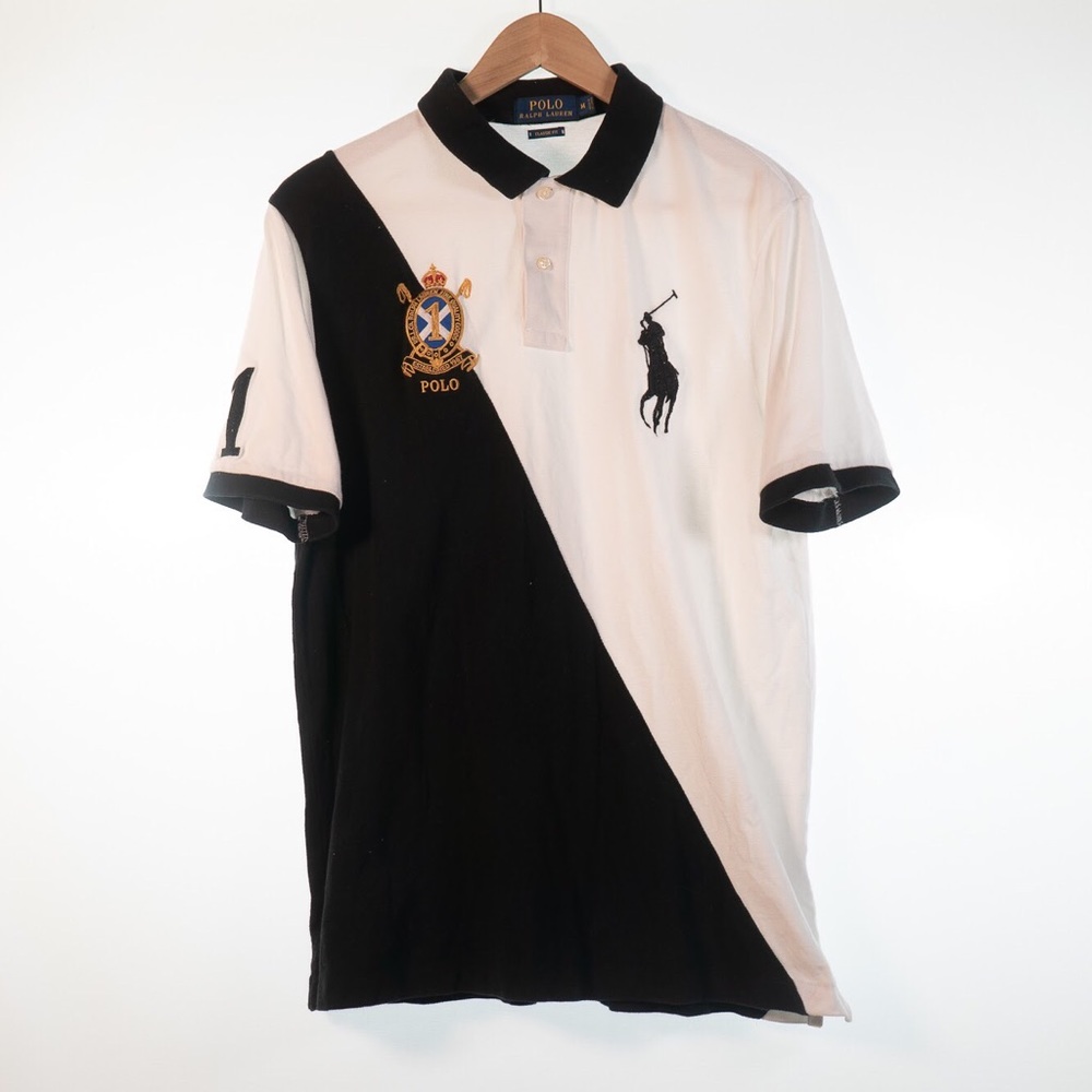 Classic Fit Polo Ralph Lauren White and Black Tee!